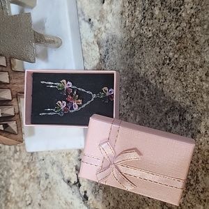 Sterling Silver 925 ..3-Piece Floral Design Diamond CZ Jewelry Set Ring Size 7.5